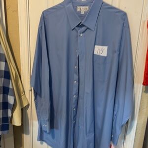 Paul Fredrick Men's Blue Dress Shirt